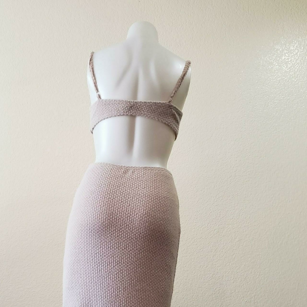 Princess Polly SHANNI MAXI DRESS BEIGE used size 2 - Picture 3 of 4